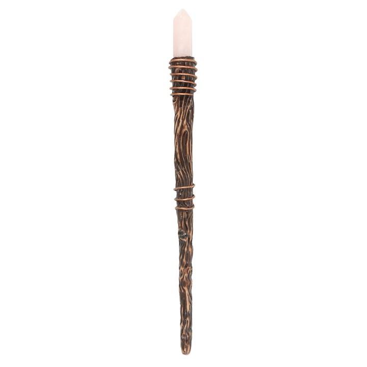 Thin Romance Rose Quartz Crystal Wand 2 WA 311251