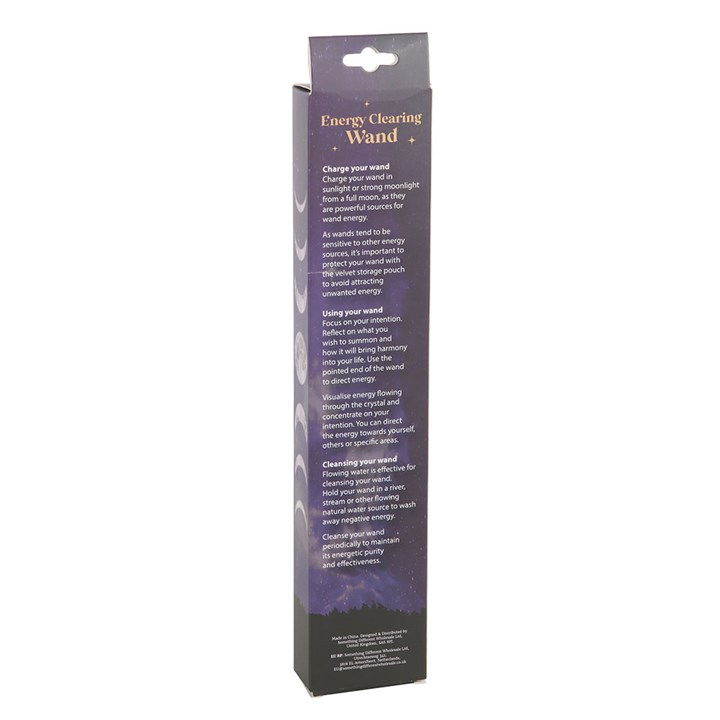 Energy Clearing Aura Quartz Crystal Wand with Pouch 3 WA 313252