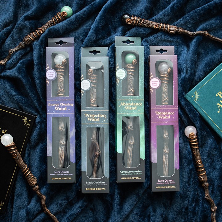 Energy Clearing Aura Quartz Crystal Wand with Pouch 5 WA 313254