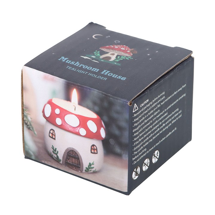 Mushroom House Resin Tealight Holder 5 WF 775244