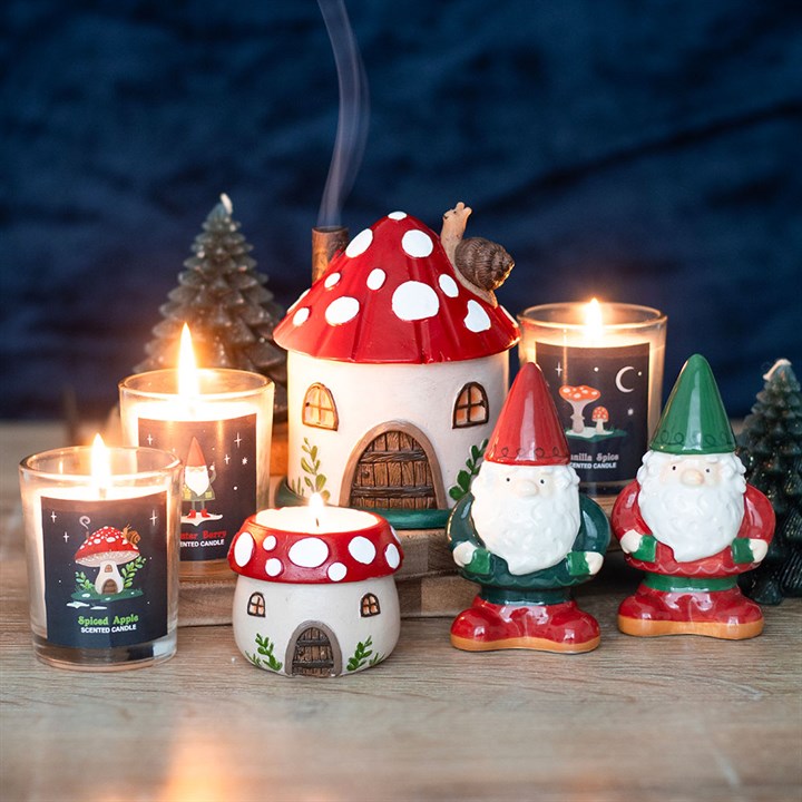 Mushroom House Resin Tealight Holder 6 WF 775245
